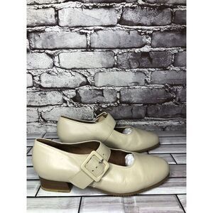 BeautiFeel Ivory Cream Leather Mary Jane Strap Pumps Shoes Women Sz 39EU/8.5M US